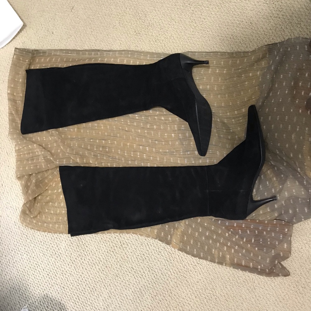Stuart Weitzman black suede boots - Picture 2 of 8